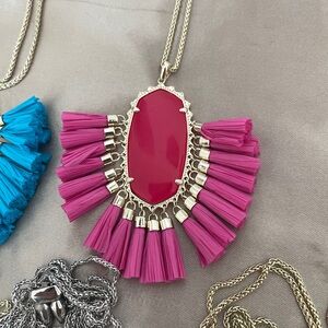 Elegant Pink and Gold Tassel Necklace